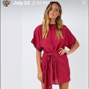 Wrap burgundy shimmer dress